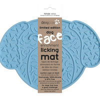 Dexypaws Dog Head Enrichment Licking Mat, Blue Cat Dog