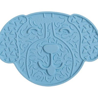 Dexypaws Dog Head Enrichment Licking Mat, Blue Cat Dog