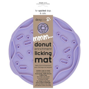 Dexypaws Mmm Donut Enrichment Licking Mat, Mauve Purple Cat Dog