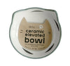 Dexypaws Raised Ceramic Cat Bowl, White and Black Flower Print Cat 7 oz (NEW)