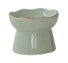 Dexypaws Raised Ceramic Cat Bowl, Sage Green 7.75 oz (NEW)