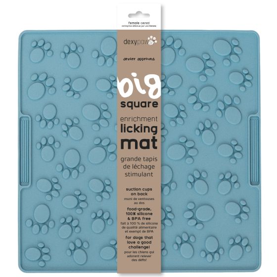 Dexypaws Large Paw Print Enrichment Licking Mat, Sky Blue Cat Dog