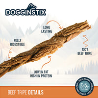 DOGGINSTIX Bully Sticks 24" Beef Tripe