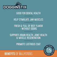 DOGGINSTIX Bully Sticks 12" Jumbo Natural Dog Chews & Treats