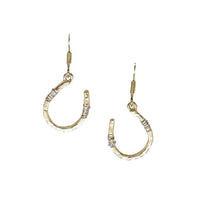 Chelsea Horseshoe Hammered Gold with Silver Hook Earring (NEW)