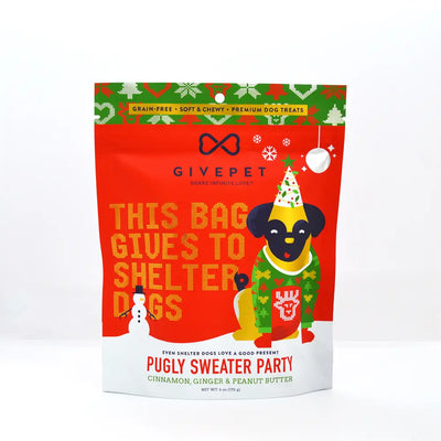 GivePet – Pugly Sweater Party Dog Treats – 6oz