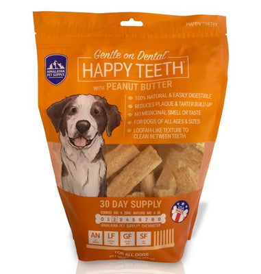 Himalayan Dog Chew Happy Teeth 30 Day Supply Dental Peanut Butter Dog Chews 12 oz SALE