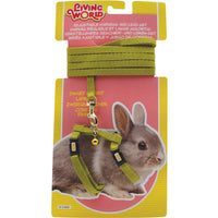 Living World Adjustable Harness and Lead Set For Dwarf Rabbits - Green Lead size: 1.2 m (4 ft)