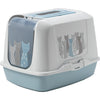 Moderna Trendy Cat Hooded Litter Pan Maasai (Duck Egg Blue - Cat Pattern)