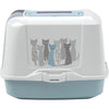 Moderna Trendy Cat Hooded Litter Pan Maasai (Duck Egg Blue - Cat Pattern)