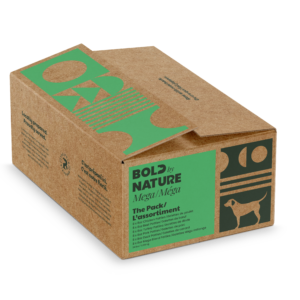 BOLD by NATURE The Pack: Mega Variety Frozen Dog Food 24 lbs (48 x 8 oz Patties)