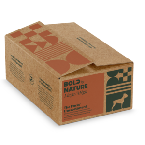 BOLD by NATURE Non-Chicken Variety Box Frozen Dog Food 24 lb (48 x 8 oz Patties)