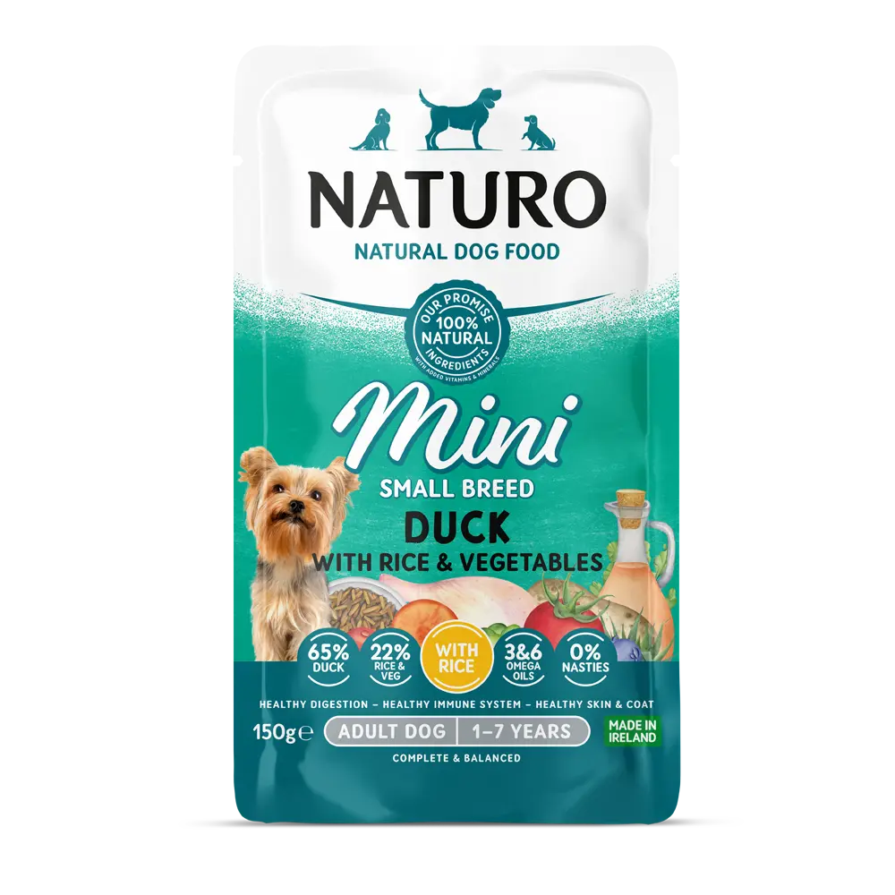 Naturo Adult Mini Duck with Rice and Vegetables – 150g Pouch