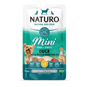 Naturo Adult Mini Duck with Rice and Vegetables – 150g Pouch