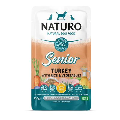 Naturo Senior Adult Mini Turkey with Rice and Vegetables – 150g Pouch