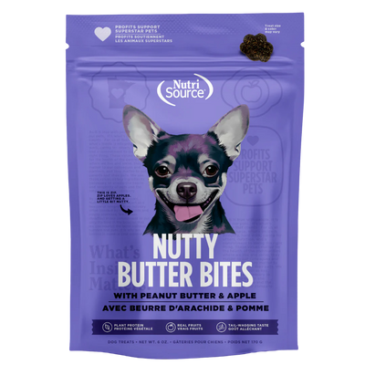 NutriSource® Nutty Butter Bites Peanut Butter & Apple 6oz Dog Treat (NEW)