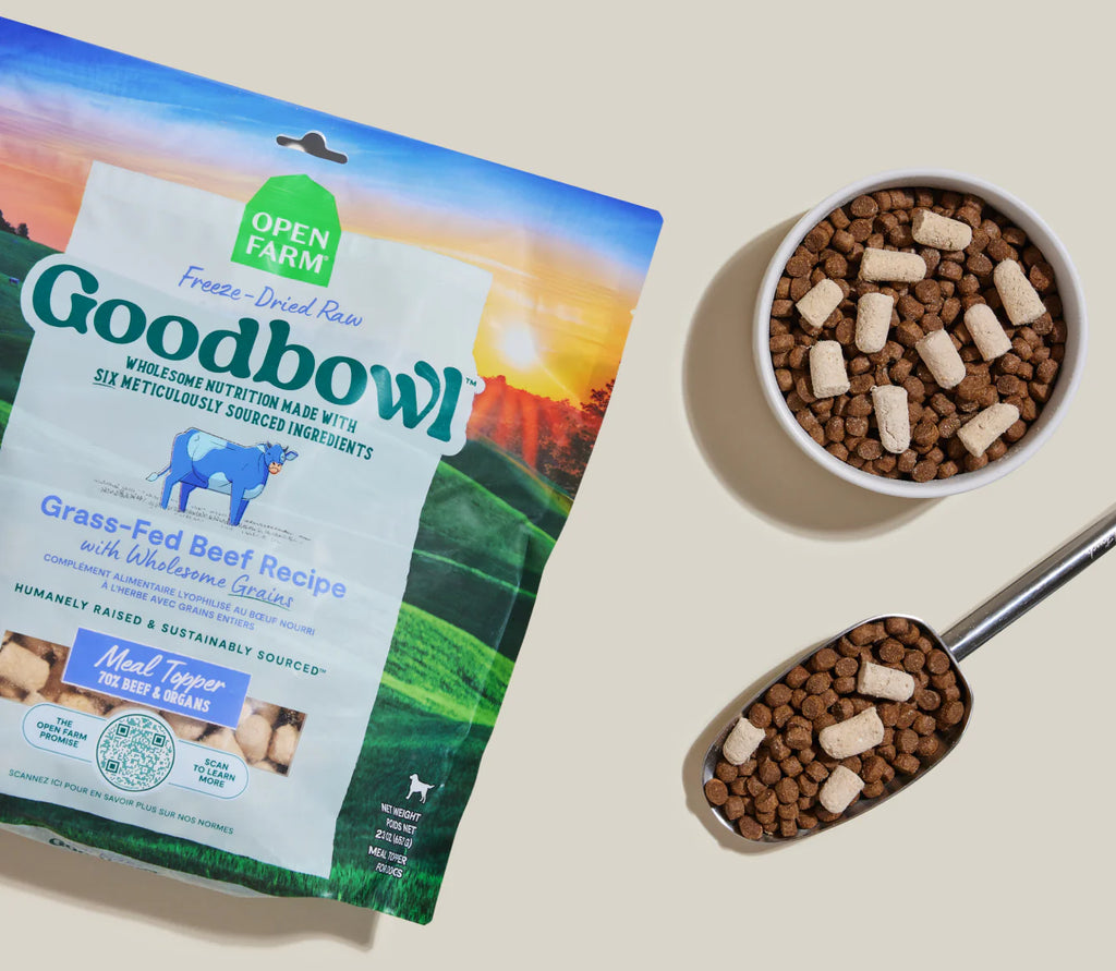 Open Farm® Goodbowl Grass-Fed Beef Recipe with Wholesome Grains Freeze-Dried Raw Dog Feed 8oz