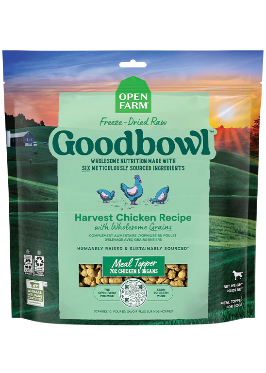 Open Farm® Goodbowl Harvest Chicken Recipe with Wholesome Grains Freeze-Dried Raw Dog Food 8oz