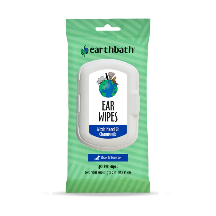earthbath® Grooming Wipes Ear Wipes for Dogs & Cats (30ct)