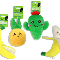 Riley & Rex Squeaky & Crinkle Plush Fruit Banana/Pineapple/Cactus (NEW)