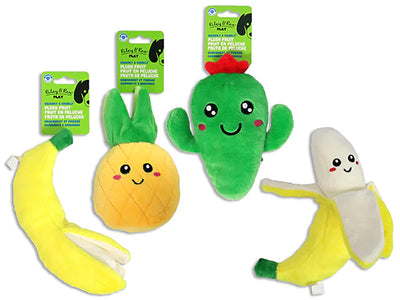 Riley & Rex Squeaky & Crinkle Plush Fruit Banana/Pineapple/Cactus (NEW)