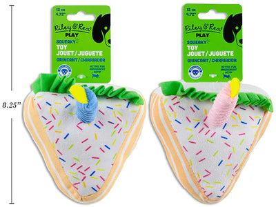 Riley & Rex Squeaky Plush Happy Birthday Cake Slice (NEW)