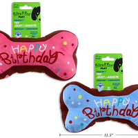 Riley & Rex Squeaky Happy Birthday Bone Plush (NEW)
