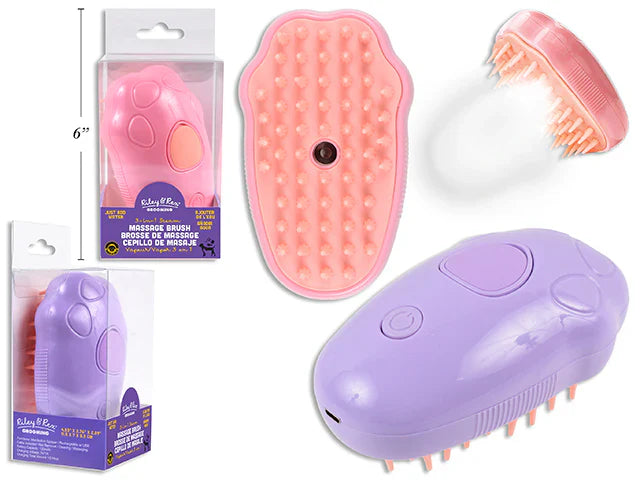 Riley & Rex USB Silicone Pet Steamy Spray Massage Brush