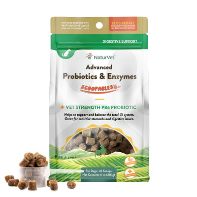 NaturVet® Scoopables® Advanced Probiotics & Enzymes Supplement for Dogs (45 scoops)