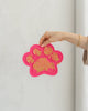 Dexypaws Paw Print Enrichment Licking Mat, Pink for Cat or Dog