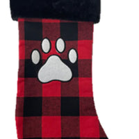 Spot® Holiday Red & Black Plaid Pawprint Pet Stocking