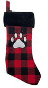 Spot® Holiday Red & Black Plaid Pawprint Pet Stocking