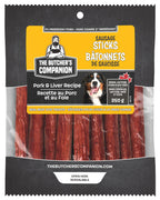 THE BUTCHER'S COMPANION Sausage Sticks Pork & Liver Recipe Real Meat Dog Treats 250g