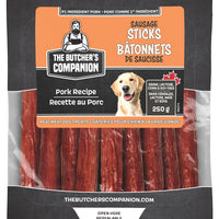 THE BUTCHER'S COMPANION Sausage Sticks Pork Recipe Real Meat Dog Treats 250g