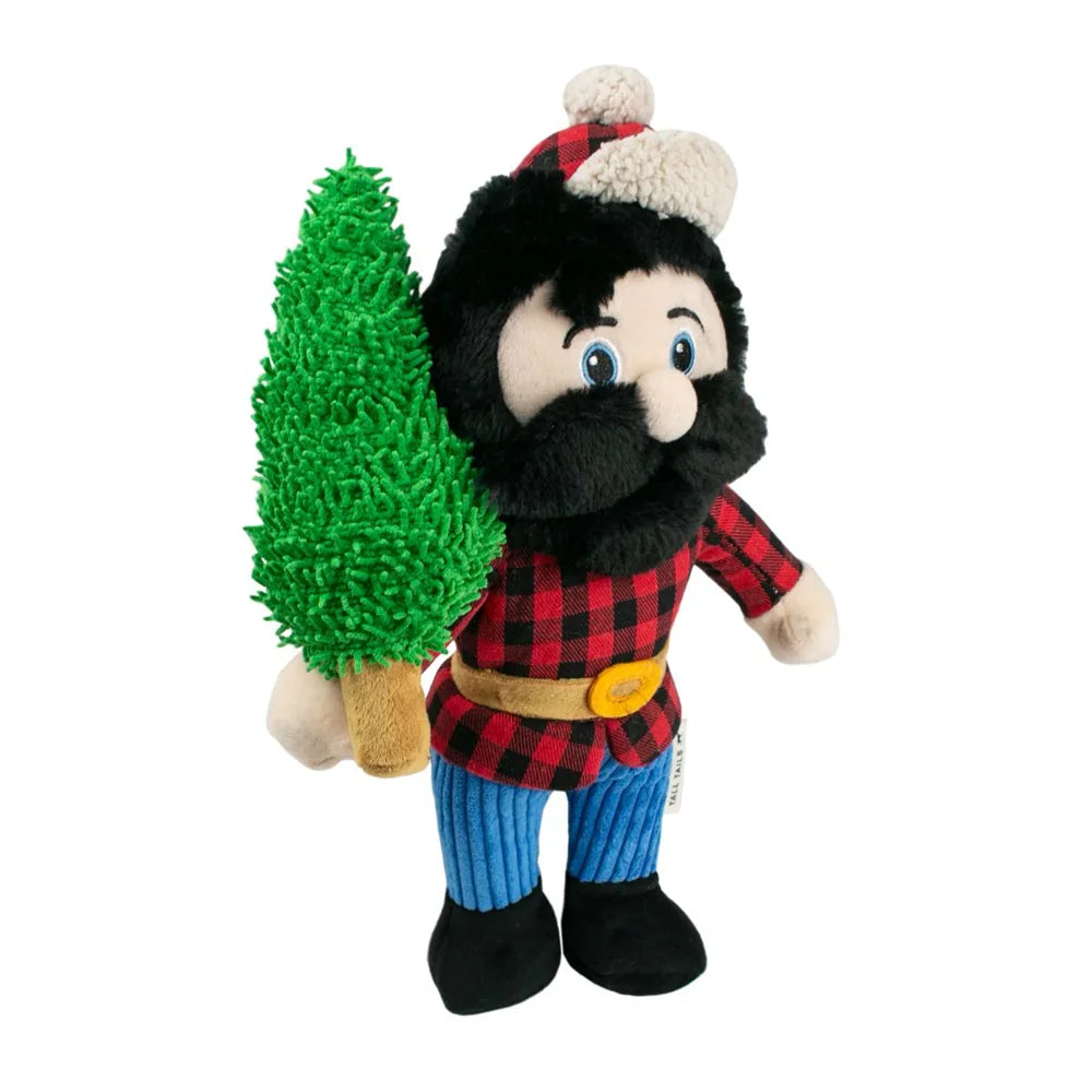 Tall Tails – Plush Paul Bunyan with Squeaker & Rope Interior Body Toy – 14″ (NEW)