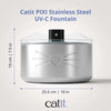 Catit PIXI Cordless Stainless Steel UV-C Drinking Fountain - 5L (1.3 gal)