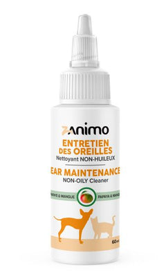 Zanimo Ear Maintenance, Non-Oily Cleaner, For Dogs And Cats - Papaya & Mango 60ml (NEW)
