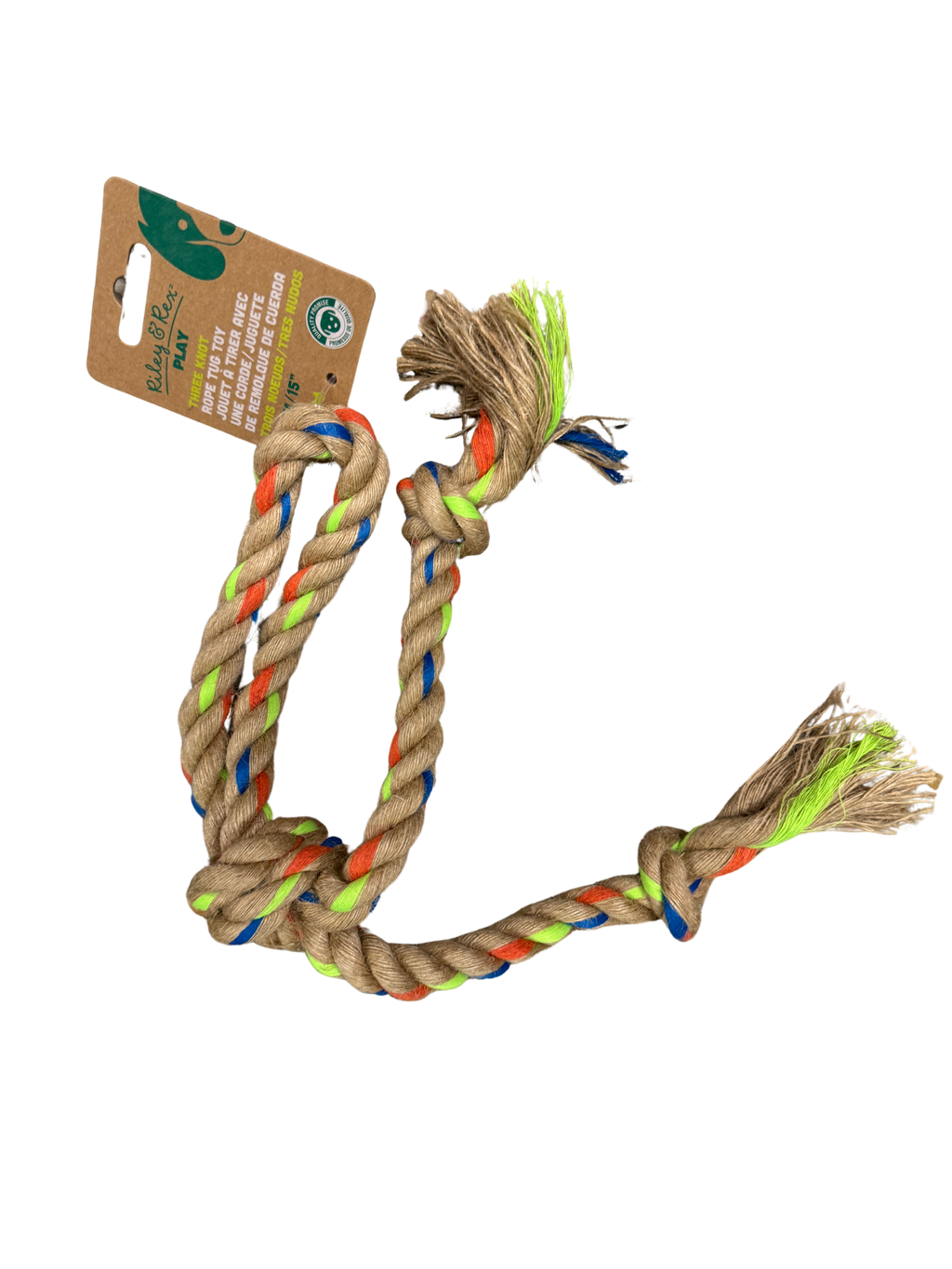 Riley & Rex Sisal Rope Tug with 3 Knots & Handle (NEW)