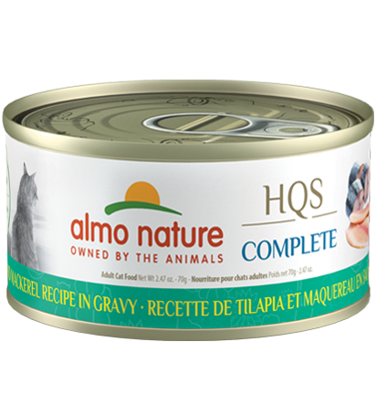 HQS Complete Tilapia and Mackerel Recipe in Gravy 2.47 oz (70g)