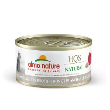Almo Nature (1008H) HQS Natural Tuna & Whitebait Smelt in Broth Cat Can 2.47 oz (70g)