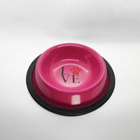 Baxter & Bella™ Non-Skid Cat Dish - Pink with Paw Decal