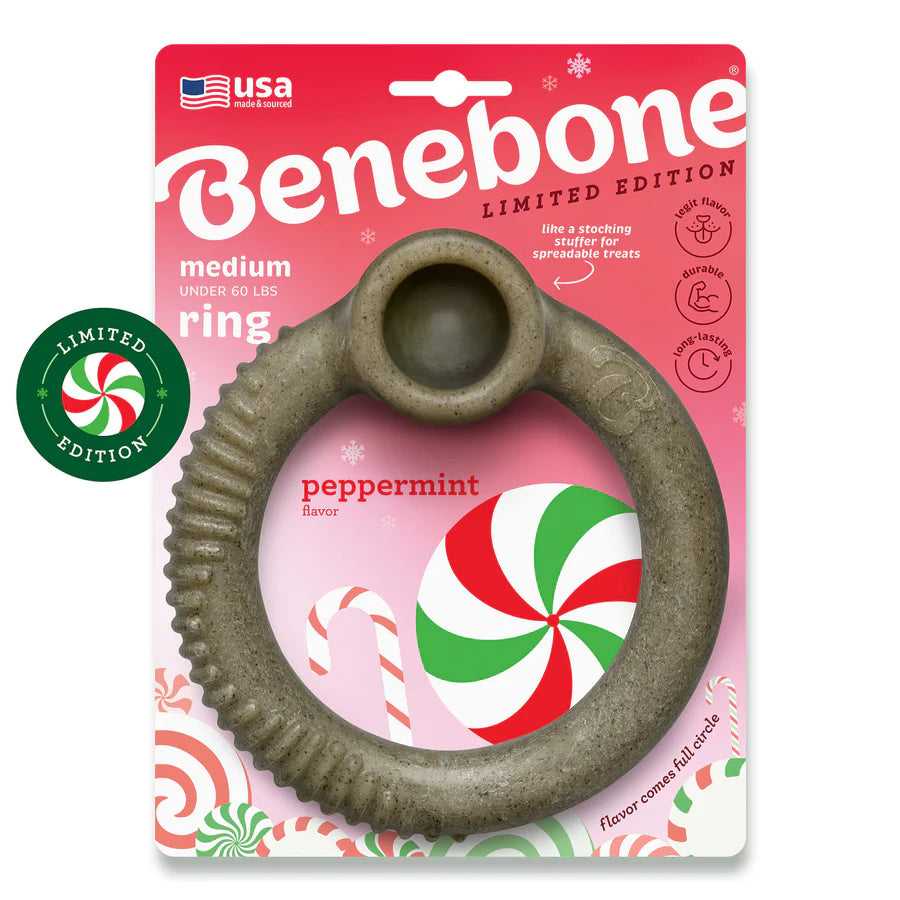 Benebone® HOLIDAY Limited Edition Peppermint Ring Medium Dog Toy