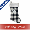 Spot® Holiday White & Grey Plaid Pawprint Pet Stocking