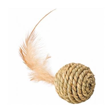 Spot® Seagrass Ball with Feather Cat Toy