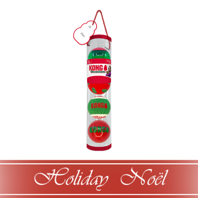 Kong® HOLIDAY Occasions Balls Medium Dog Toy (4 Pack) (NEW)