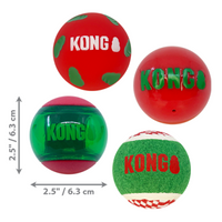 Kong® HOLIDAY Occasions Balls Medium Dog Toy (4 Pack) (NEW)