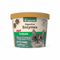 NaturVet® Digestive Enzymes with Prebiotics & Probiotics Soft Chews for Cats (60 ct)
