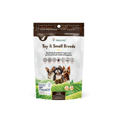 NaturVet® Breed Specific Soft Dental Chew Bag Toy & Small Breed 60ct