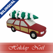 Multipet® Latex Station Wagon with Christmas Tree 7.5" Dog Toy