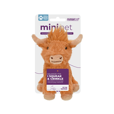 Multipet® Minipet Highland Cow Assorted Dog Toy